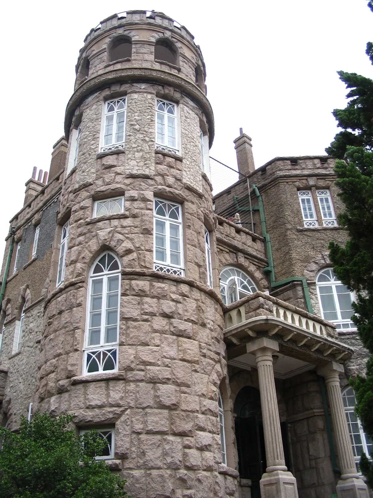 Hua Shi Lou, a round stone turret villa in the Badaguan district of Qingdao