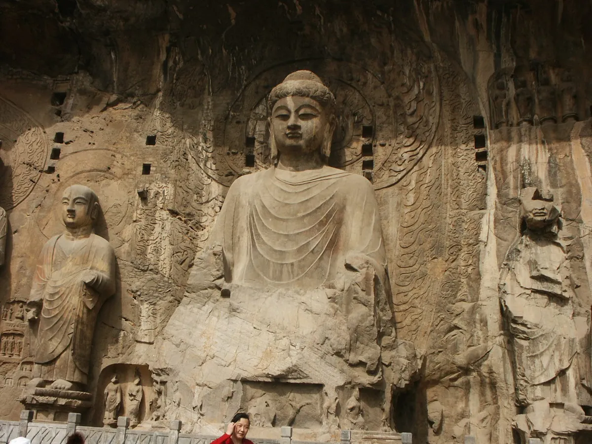 The 17-meter seated Vairocana Buddha at Fengxian Temple, Longmen Grottoes